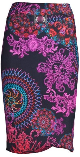 Versace Print Skirt in Multicolor (black) - Lyst