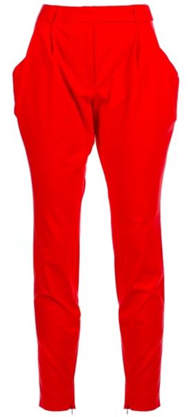 Vionnet Popeline Coral Trouser in Pink (coral) - Lyst