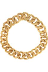 Yves Saint Laurent Gold-Plated Stingray Effect Chain Necklace