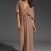 Zimmermann Drawstring Plunge Jumpsuit in Brown (hazelnut) - Lyst
