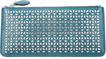 Alaïa Varan Skin Micro Perforated Clutch with Contrasted Calfskin Lining - Lyst
