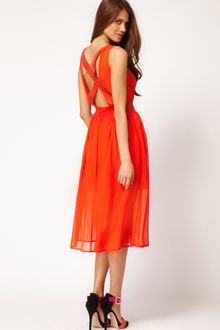 ASOS Collection Asos Midi Dress with Cross Back - Lyst