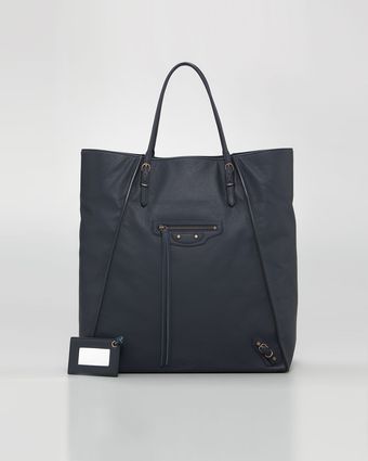  Papier Leather Basket Tote Bleu Roi 