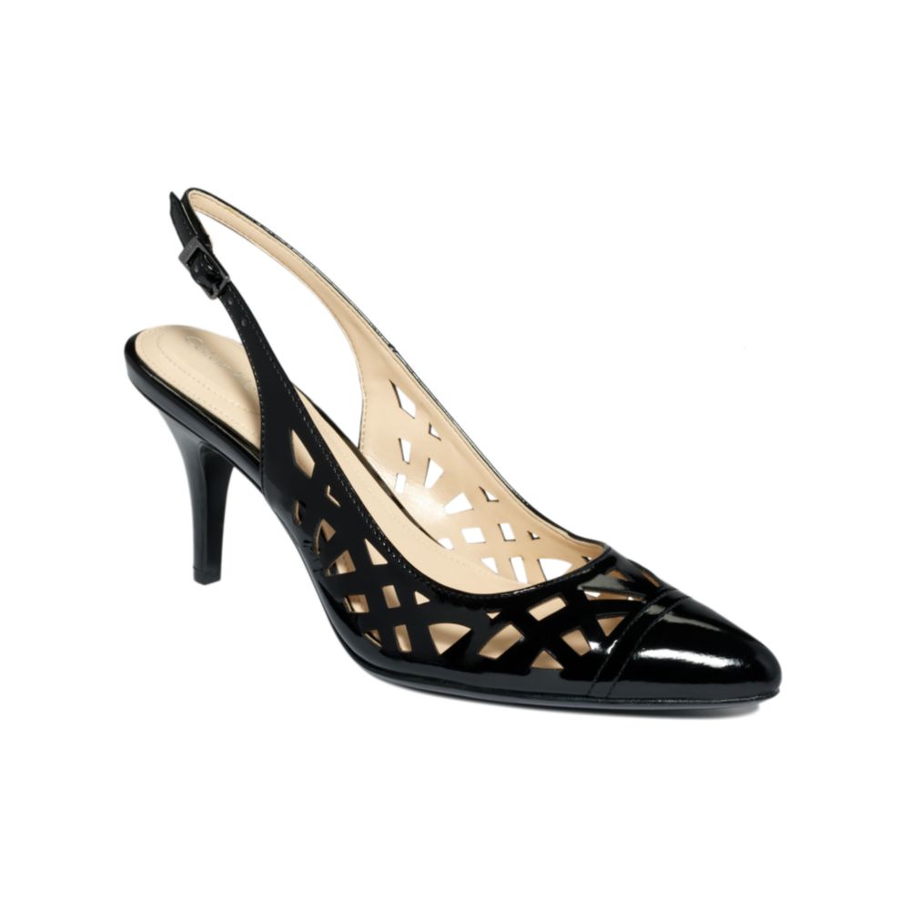 calvin klein black patent shoes