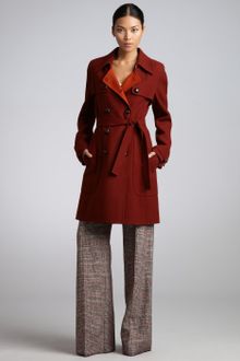 Celine Rust and Burnt Orange Woolangora Blend Double Breasted Coat - Lyst