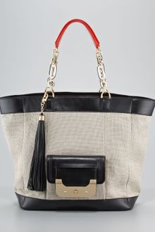 Diane Von Furstenberg Harper Anna Burlap Tote - Lyst