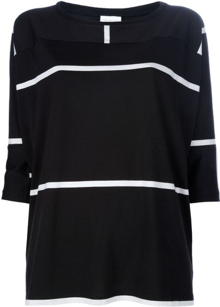 Dries Van Noten Striped Top in Black - Lyst