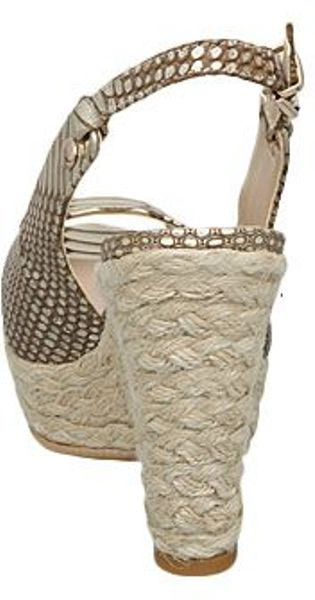 Dune Giddy D Slingback Wedge Sandals in Gold | Lyst