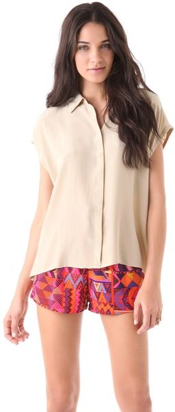 Equipment Leandra Blouse in Beige - Lyst