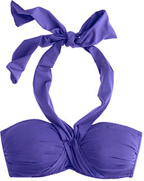 J.crew Jersey Lomellina Crisscross Halter Top in Purple - Lyst