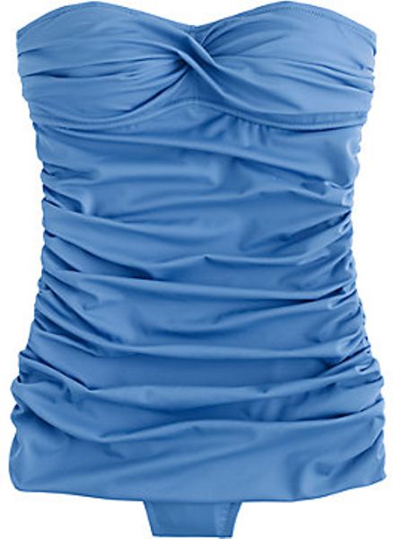 J.crew Skirted Twist Bandeau Tank in Blue (sparkling sea) - Lyst