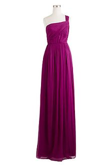 J.Crew Lucienne Long One Shoulder Dress in Silk Chiffon - Lyst