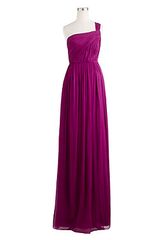 J.Crew Lucienne Long One Shoulder Dress in Silk Chiffon