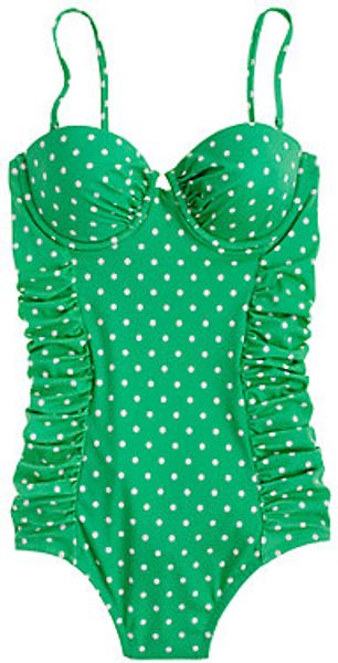  Polka Dot Ruched Underwire Tank 