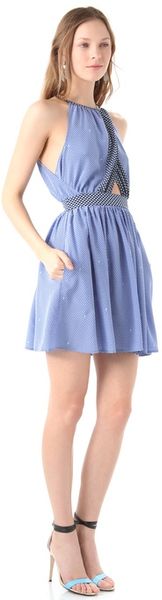 Juicy Couture Gem Geo Print Halter Dress in Blue - Lyst