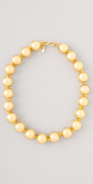 Kenneth Jay Lane Polished Gold Bead Necklace - Lyst
