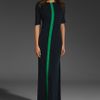 L.a.m.b. Runway Silk Maxi Dress in Navygreen in Blue (navy & green) - Lyst