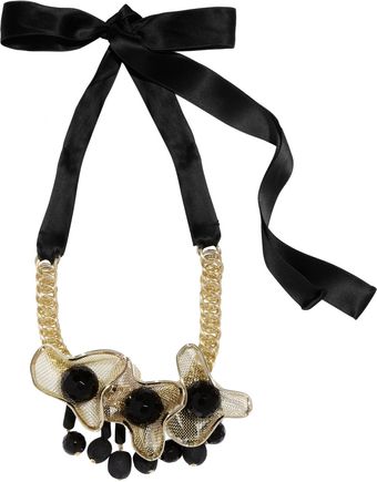 Marni Beaded Brass Floral Necklace - Lyst