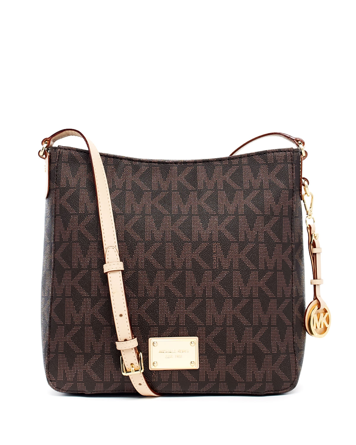 Michael Kors Jet Set Large Travel Logo Messenger Bag in Brown (jet) | Lyst