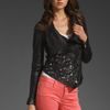 Muubaa Turan Laser Cut Cardigan in Black - Lyst