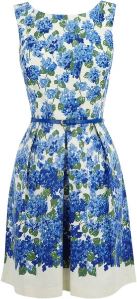 Oasis Hydrangea Print Dress Multi Blue in Blue multi  Lyst