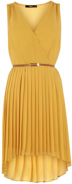Oasis Wrap Belted Pleat Midi Dress - Lyst