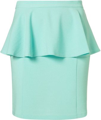 Topshop Textured Peplum Skirt - Lyst