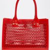Tory Burch Mini Georgiana Perforated Tote in Red (french red) - Lyst