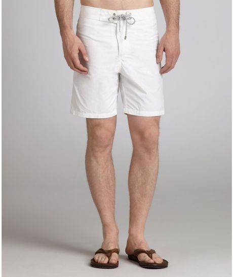 Vilebrequin White Nylon Summer Swim Trunks in White for Men - Lyst