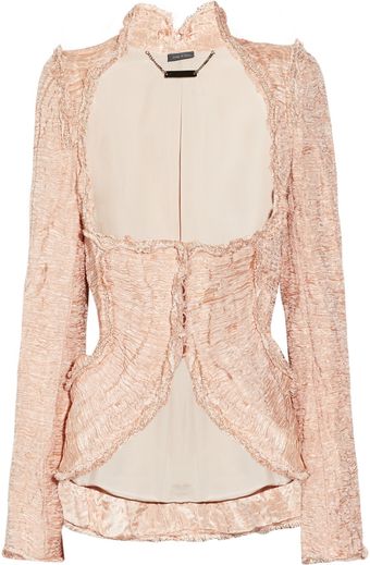 Alexander McQueen Embellished Crinkled Organza and Copper Thread Jacket - Lyst