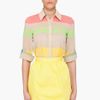 Alice + Olivia Multicolor Striped Silk Blouse in Multicolor - Lyst
