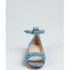 Balenciaga Blue Leather Peep Toe Ankle Strap Flats in Blue - Lyst