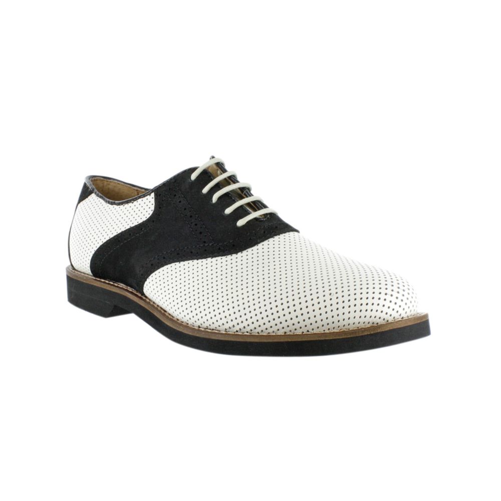 Gh Bass And Co Burlington Signature Saddle Oxford In White For Men White Perfed Black Lyst 4465