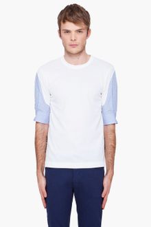 Comme Des Garçons Check Sleeve Jersey Tshirt - Lyst