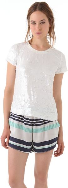 Elizabeth And James Sequin Tomboy Tee in White - Lyst