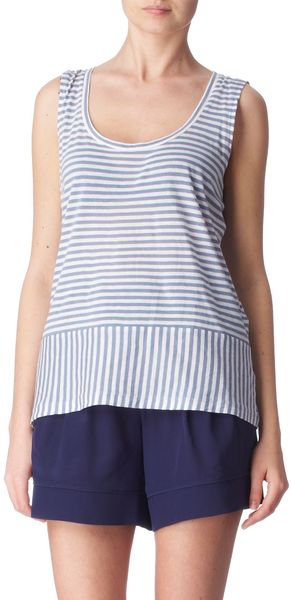 Farhi By Nicole Farhi Striped Cotton Top - Lyst