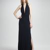 Halston Heritage Twistfront Halter Gown in Blue (midnight) - Lyst