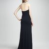 Halston Heritage Twistfront Halter Gown in Blue (midnight) - Lyst