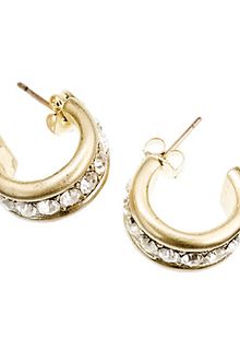 J.Crew Crystal Tiny Hoop Earrings - Lyst