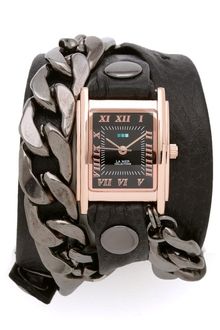 La Mer Collections Gunmetal Malibu Chain Wrap Watch - Lyst