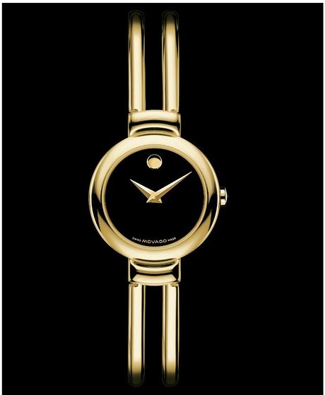 Movado Womens Swiss Harmony Gold Tone Stainless Steel Bracelet 23mm in Gold - Lyst