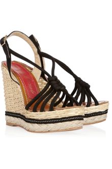 Paloma Barceló Canarias Knotted Suede Wedge Sandals - Lyst