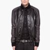 Pierre Balmain Black Leather Bomber Jacket in Black for Men - Lyst