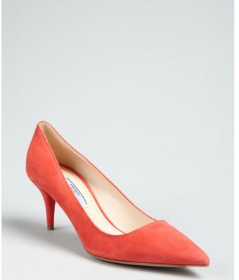  Coral Suede Pointed Toe Pumps 