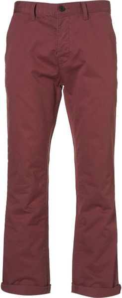 Topman Pink Cotton Slim Chinos in Red for Men - Lyst