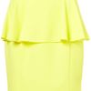 Topshop Textured Peplum Skirt in Yellow (lemon) - Lyst