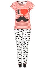 Topshop Moustache Tee and Trouser Set