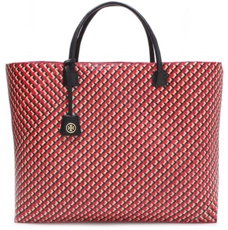 Tory Burch Straw Tote in Red - Lyst