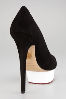 Charlotte Olympia Whiteplatform Suede Pump - Lyst