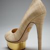 Charlotte Olympia Metallicplatform Raffia Pump in Gold (natural) - Lyst